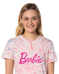 Barbie Womens' Title Logo Tie-Dye Nightgown Sleep Pajama Shirt For Adults