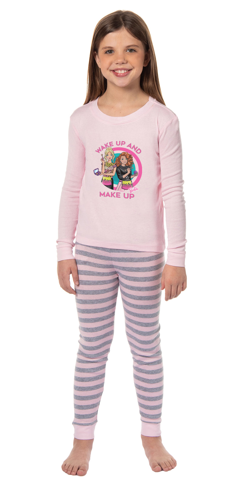 Barbie Wake Up And Make Up Family 2 Piece Unisex Sleep Pajama Set