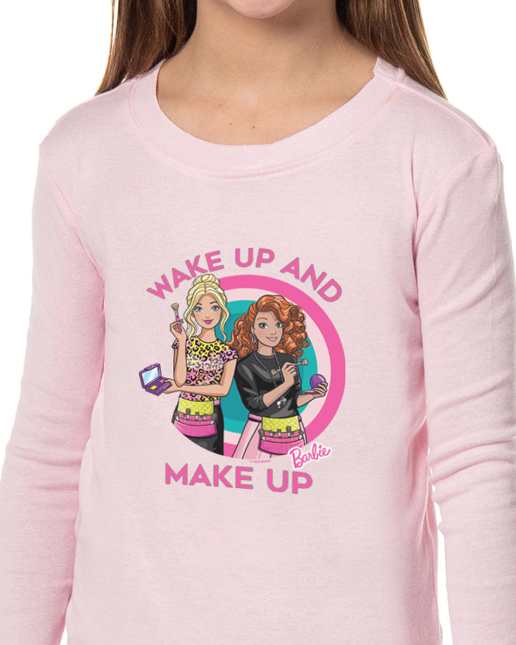 Barbie Wake Up And Make Up Family 2 Piece Unisex Sleep Pajama Set