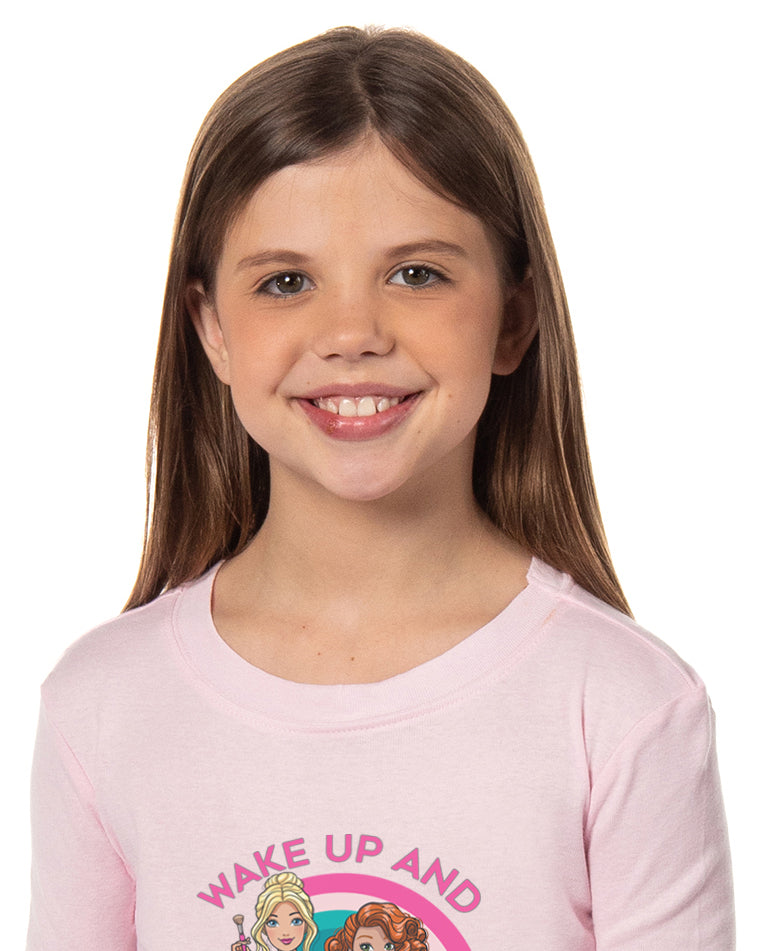 Barbie Wake Up And Make Up Family 2 Piece Unisex Sleep Pajama Set