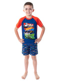 Hot Wheels Cars Boy's Pajamas Race Team Short Sleeve Shirt And Shorts 2 PC PJs Sleepwear Pajama Set