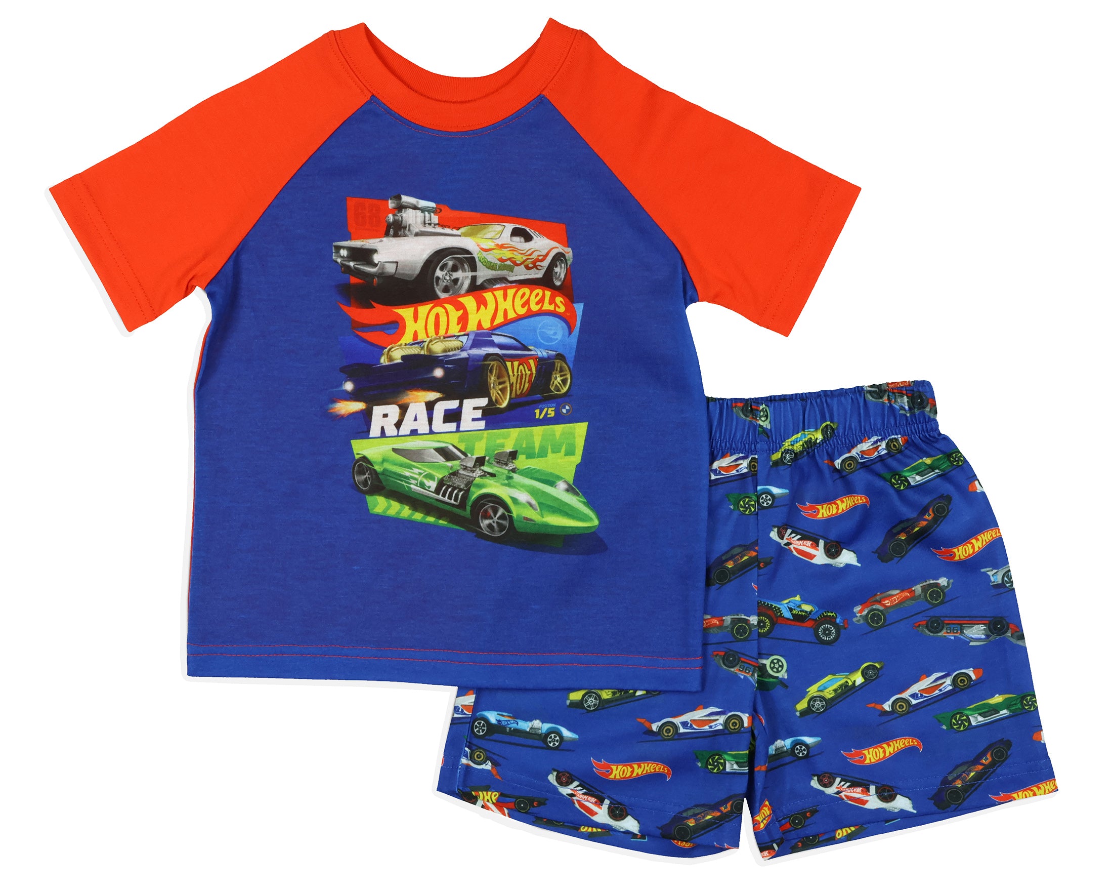 Hot Wheels Toddler Boys' Cars Team Hot Wheels Race Sleep Pajama Set Shorts