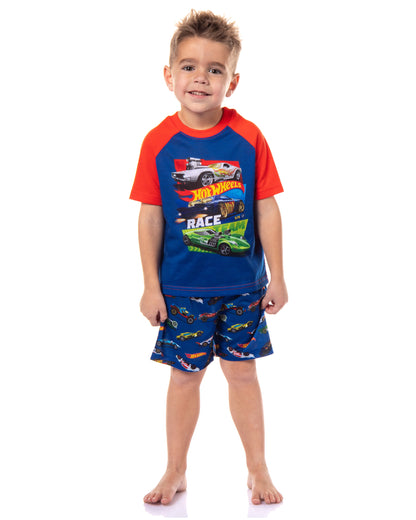 Hot Wheels Toddler Boys' Cars Team Hot Wheels Race Sleep Pajama Set Shorts