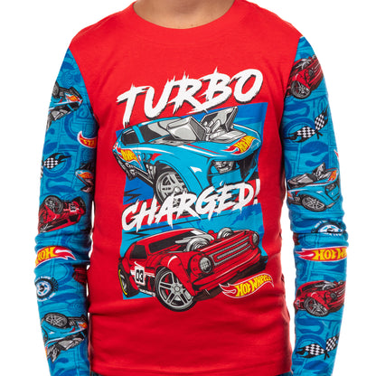Hot Wheels Pajamas Boys' Turbo Charged Tight Fit 2-Piece Sleep Set