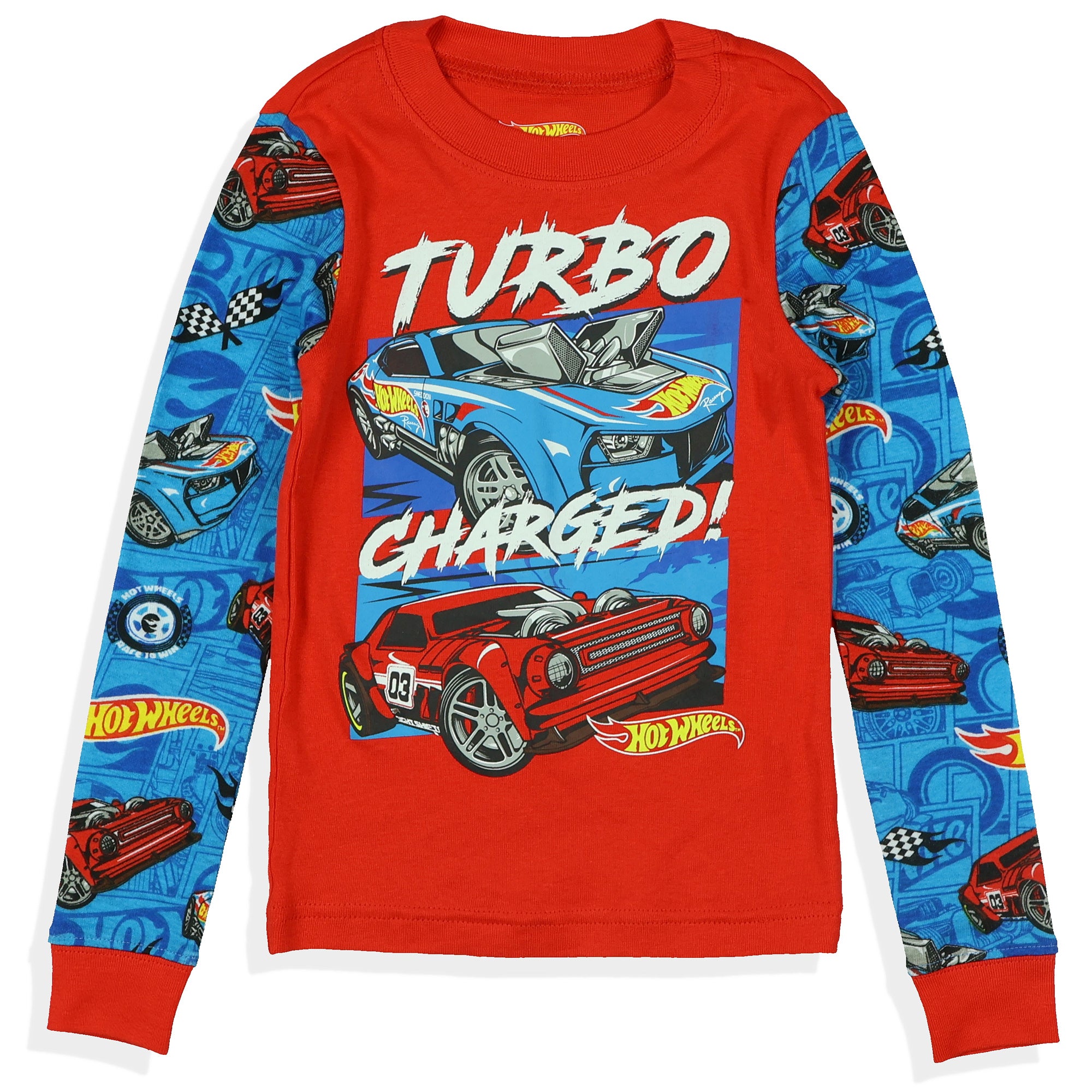 Hot Wheels Pajamas Toddler Boys' Turbo Charged Tight Fit 2-Piece Sleep Set