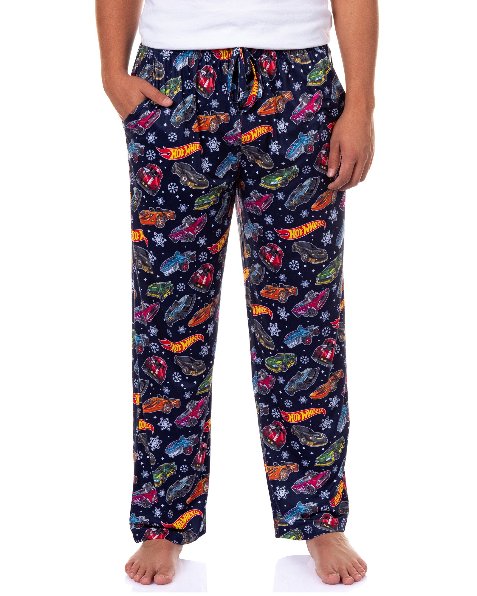 Hot Wheels Pajamas Men's Snowflakes and Cars Lounge Pajama Pants
