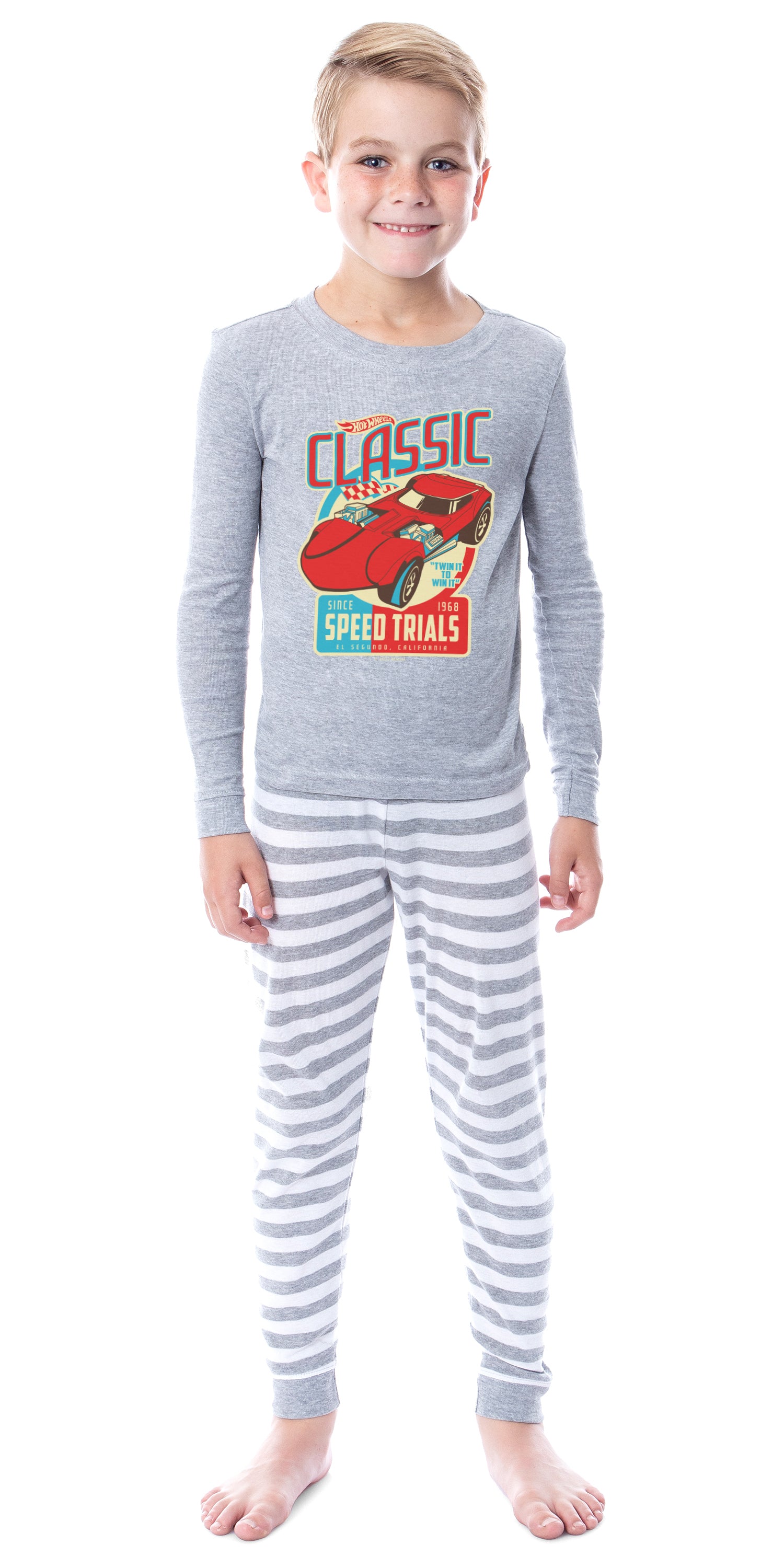 Hot Wheels Boys' Classic Speed Trials Car Child 2 Piece Sleep Pajama Set