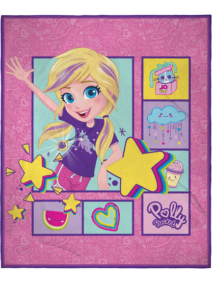 Polly Pocket It's Pocket Time! Soft And Cuddly Plush Fleece Throw Blanket