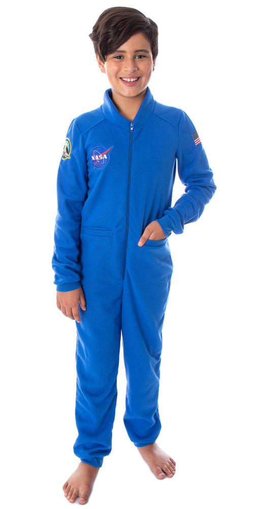 NASA Boys' Meatball Space Shuttle Patch One Piece Astronaut Space Suit Costume Pajama Union Suit