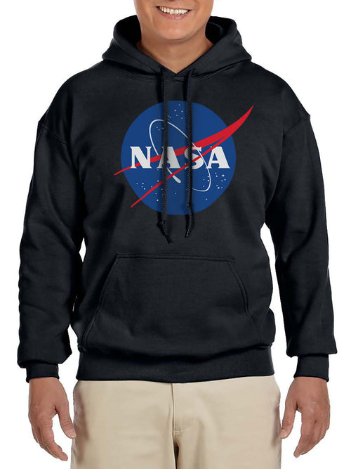 NASA Mens' Meatball Space Fashion Logo Pocket Sweatshirt Hoodie Pullover