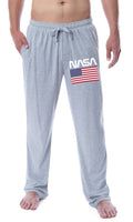 NASA Mens' Space Fashion Logo American Flag Sleep Pajama Pants