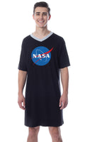 NASA Mens' Meatball Space Fashion Logo Nightgown Sleep Pajama Shirt