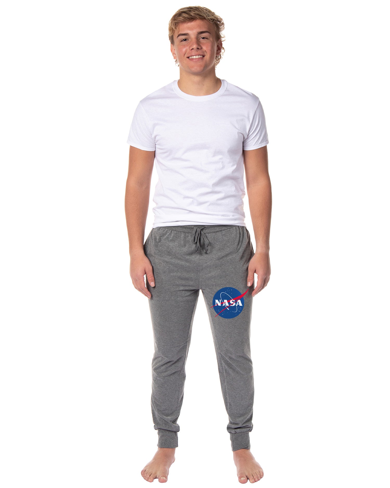 NASA Men's Retro Meatball Space Fashion Logo Sleep Jogger Pajama Pants