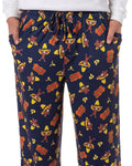 Curious George Men's Yellow Hat Sleep Tossed Print Pajama Pants For Adults