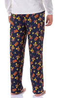 Curious George Men's Yellow Hat Sleep Tossed Print Pajama Pants For Adults