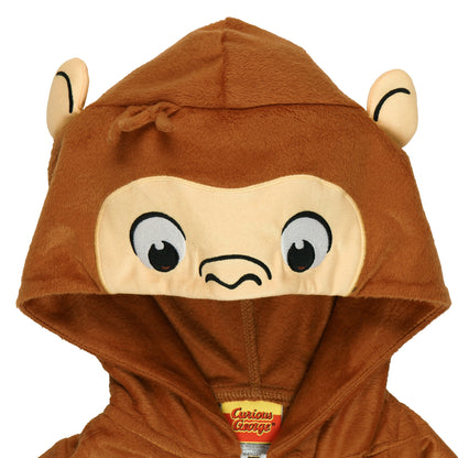 Curious George Union Suit Toddler One Piece Hooded Loungewear Pajamas (2T)