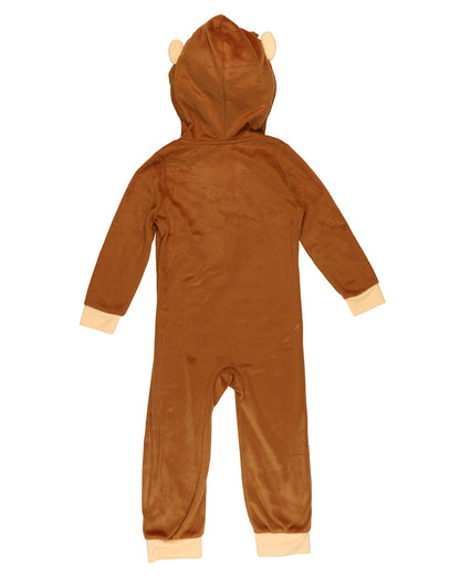 Curious George Union Suit Toddler One Piece Hooded Loungewear Pajamas (4T)
