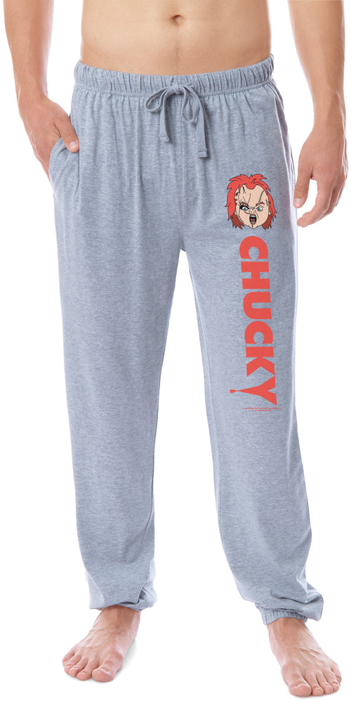 Chucky Mens' Movie Film Dollhead Sleep Jogger Pajama Pants For Adults