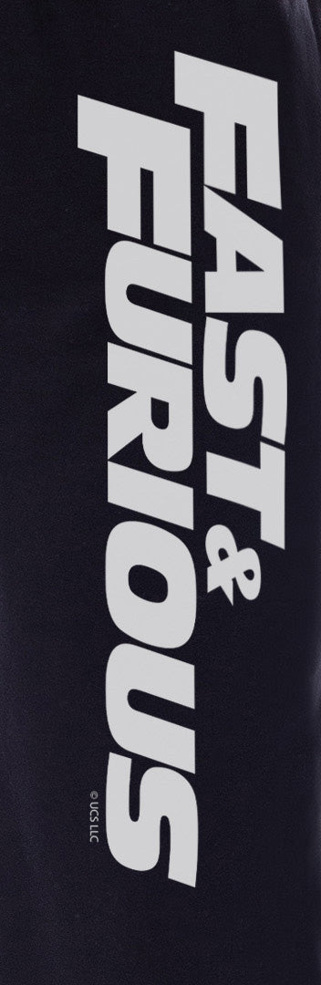 Fast & Furious Mens' Action Movie Film Title Logo Sleep Jogger Pajama Pants