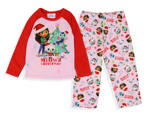 Gabby's Dollhouse Toddler Girls' Meowy Christmas Show Sleep Pajama Set