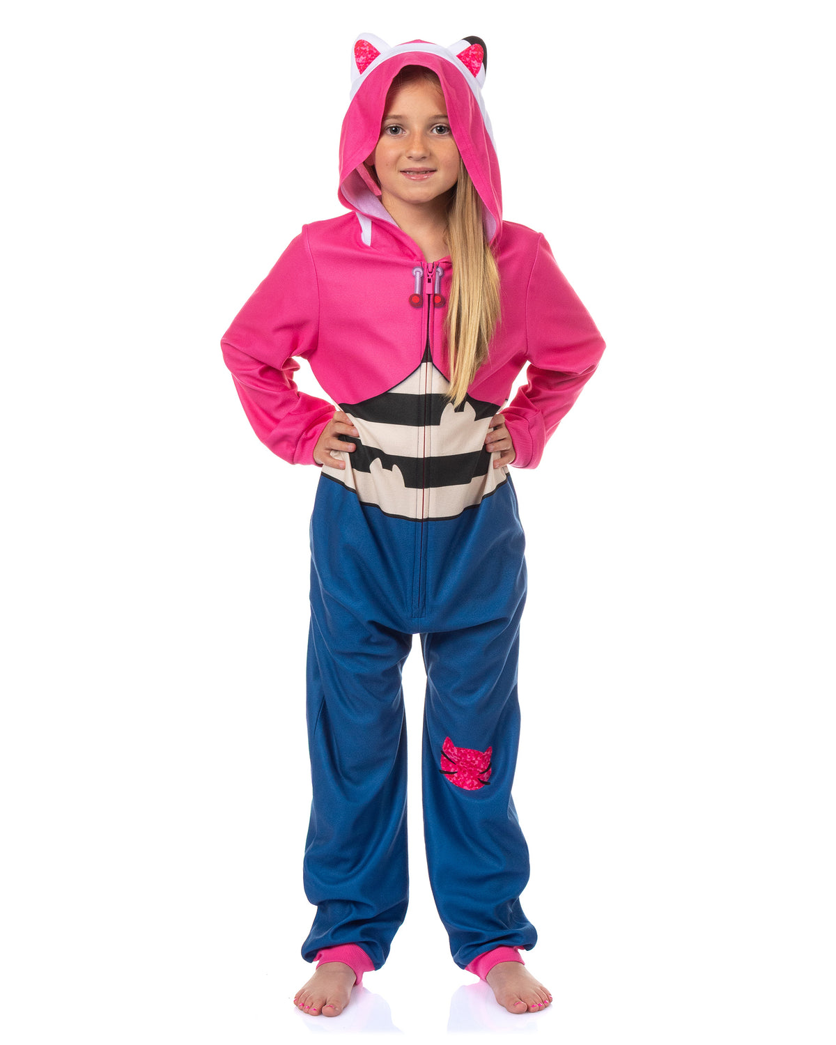 Gabby's Dollhouse Union Suit Girl's One Piece Hooded Pajama