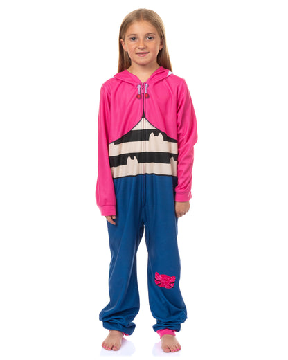 Gabby's Dollhouse Union Suit Girl's One Piece Hooded Pajama
