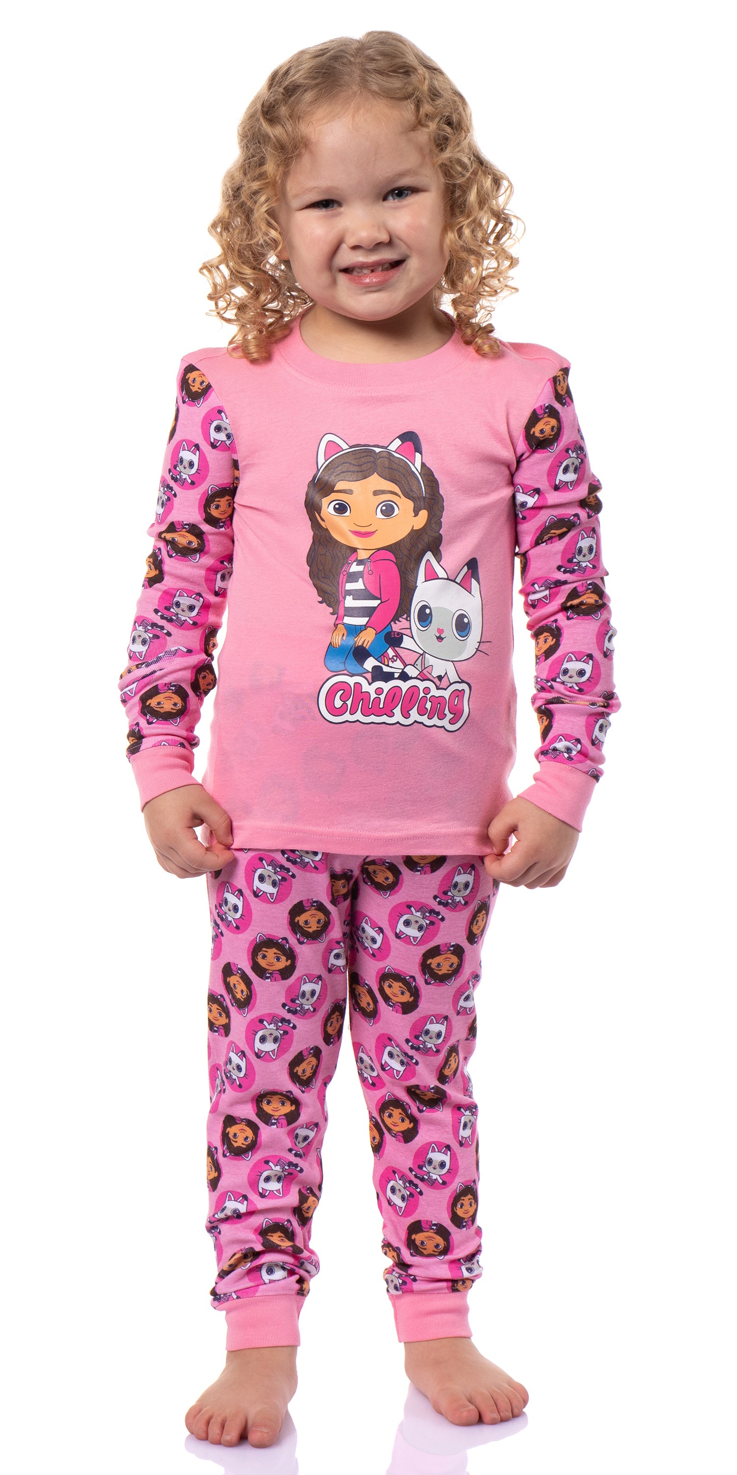 Gabby's Dollhouse Toddler Girl's Chilling Tight Fit Sleep Pajama Set