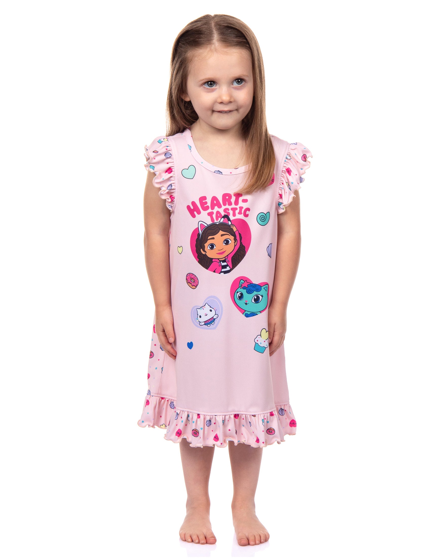 Gabby's Dollhouse Toddler Girls' Heart-Tastic Nightgown Matching Doll Dress