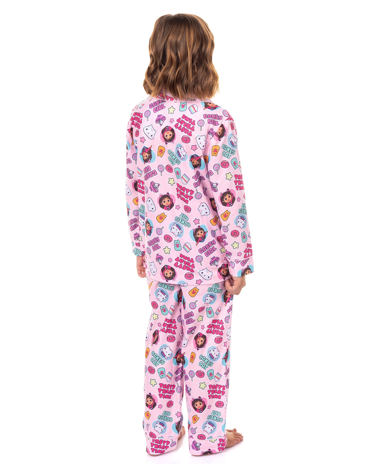 Gabby's Dollhouse Pajamas Girl's Button Up Long Sleeve Sleep Set