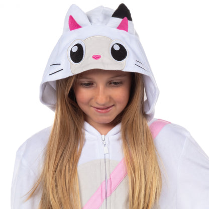 Gabby's Dollhouse Union Suit Girls' Pandy Paws Full Zip Pajamas