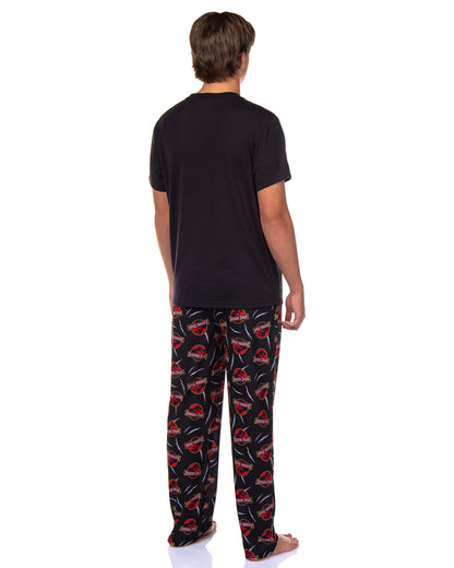 Jurassic Park Pajamas Men's Logo Claw Slash Design 2-Piece PJ Lounge Set