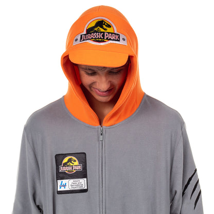 Jurassic Park Union Suit Adult Crew Member One Piece Hooded Costume Pajama