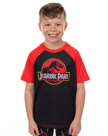 Jurassic Park Pajamas Boys' Logo Design Short Sleeve and Pant Sleep Set (6/7)