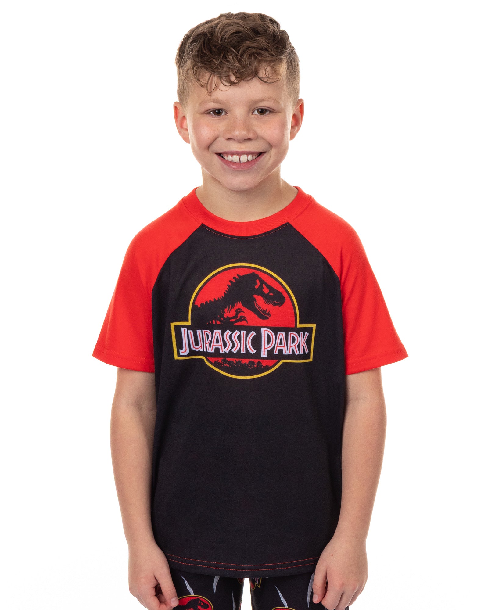 Jurassic Park Pajamas Boys' Logo Design Short Sleeve and Pant Sleep Set (14/16)