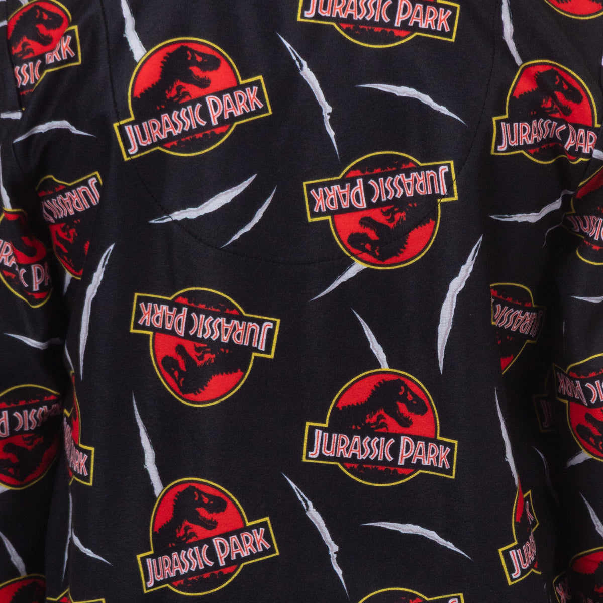 Jurassic Park Pajamas Boy's Button Up Coat Pants Lounge Sleep Set (4/5)