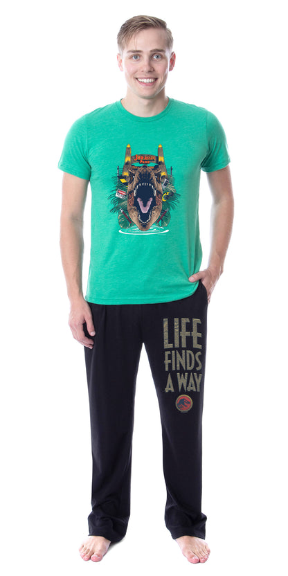 Jurassic Park Mens' Movie Film Life Finds A Way Icon Sleep Pajama Set