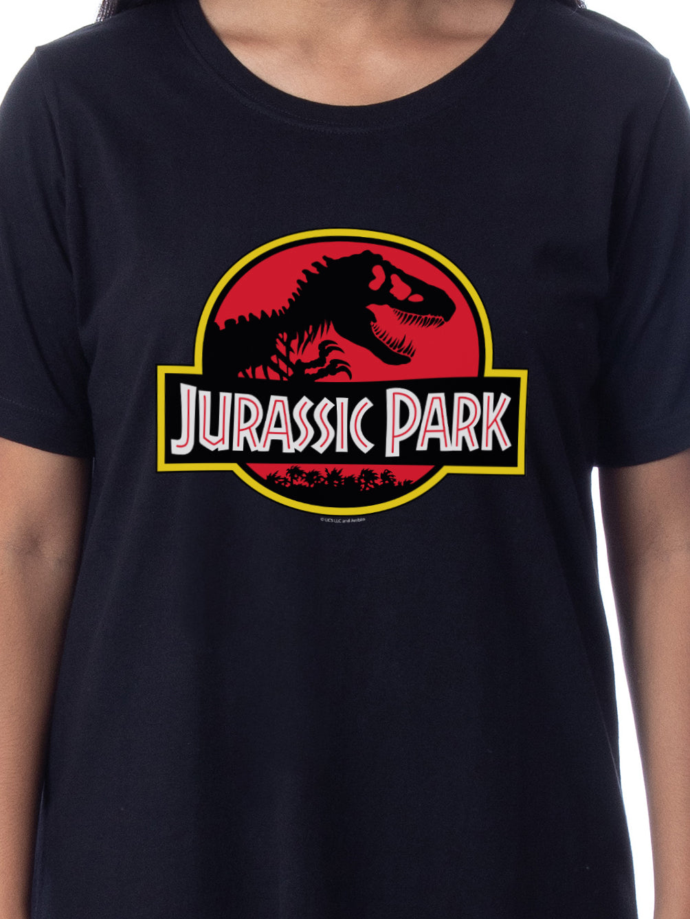 Jurassic Park Womens' Dinosaur Film Logo Nightgown Sleep Pajama Shirt