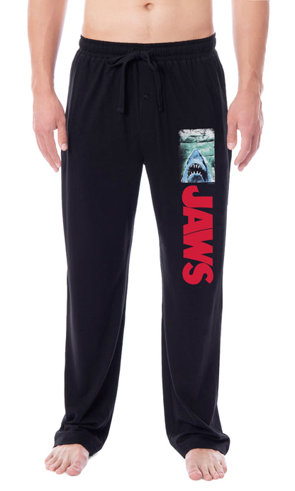 Jaws Mens' Classic Film Movie Title Logo Distressed Sleep Pajama Pants