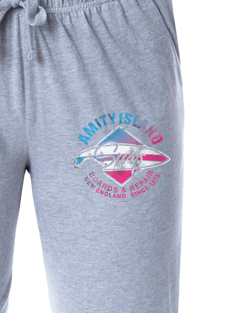 Jaws Womens' Amity Island Surf Logo Distressed  Sleep Pajama Pants