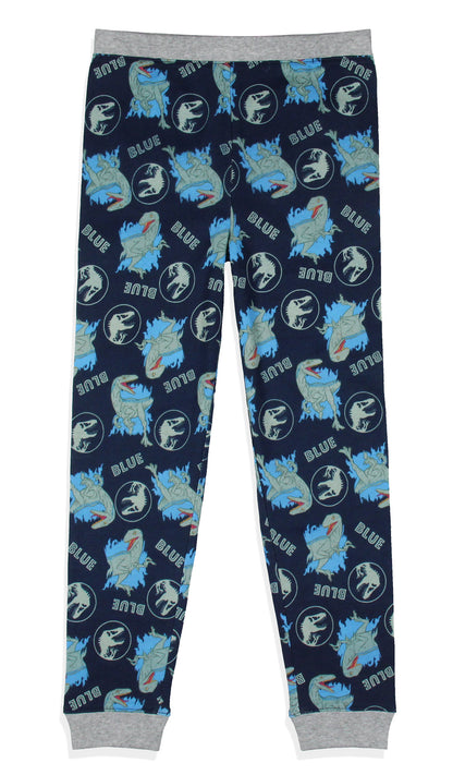 Jurassic World Boys' Movie Film Park Logo Blue Tight Fit Sleep Pajama Set