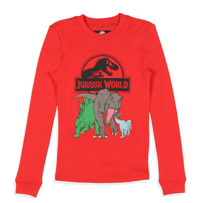 Jurassic World Boys' Movie Film Park Logo Icon Tight Fit Sleep Pajama Set