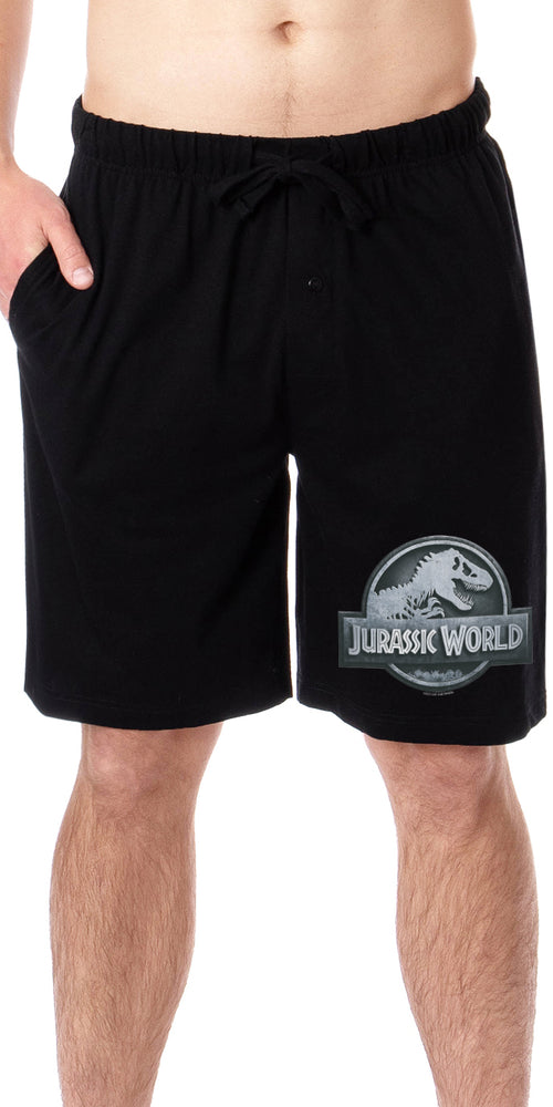 Jurassic World Mens' Dinosaur Film Movie Park Logo Sleep Pajama Shorts