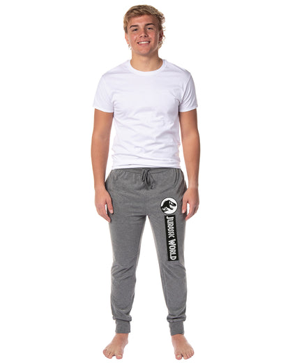 Jurassic World Mens' Movie Film Park Logo Sleep Jogger Pajama Pants