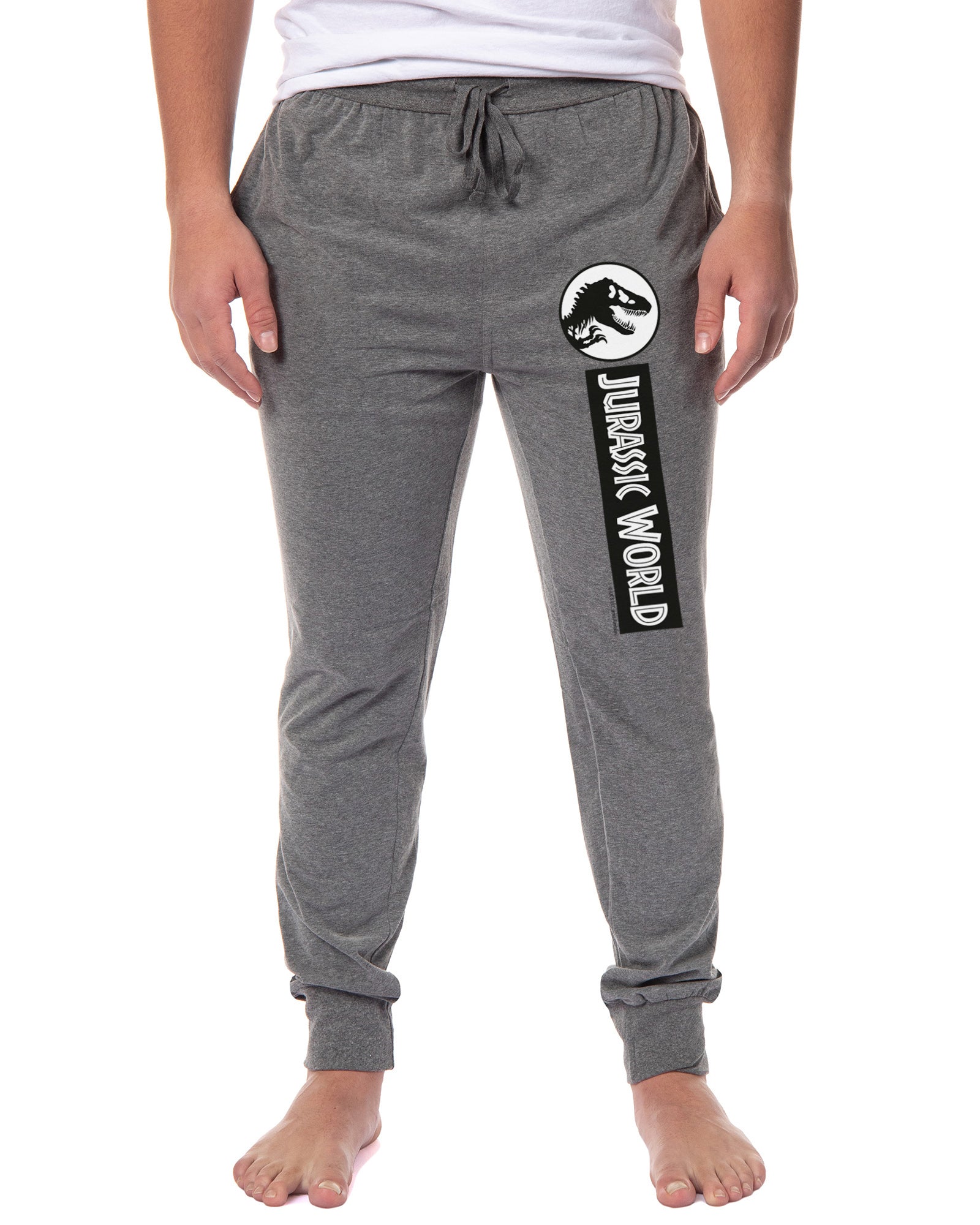 Jurassic World Mens' Movie Film Park Logo Sleep Jogger Pajama Pants
