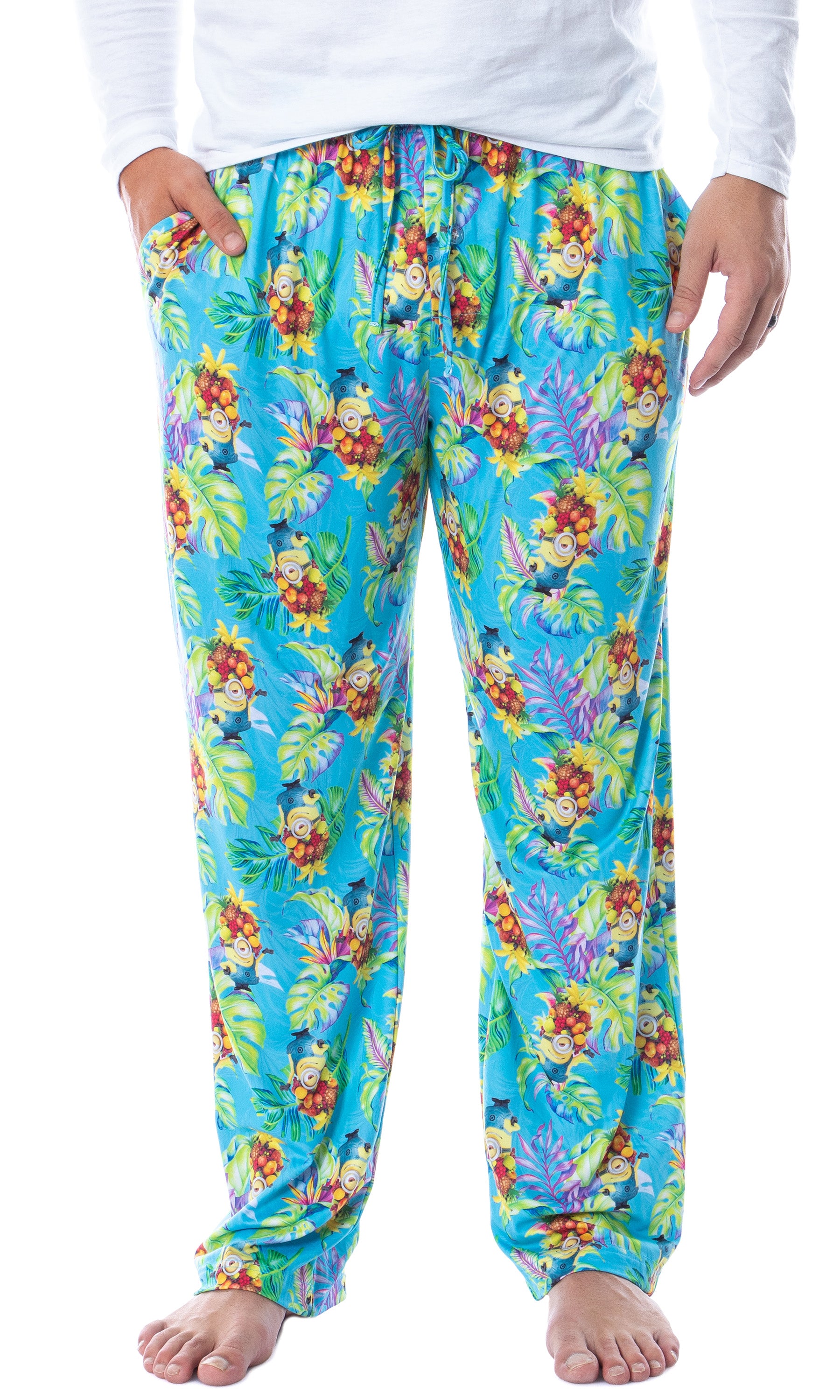 Despicable Me Mens' Minions Tropical Tossed Print Sleep Pajama Pants