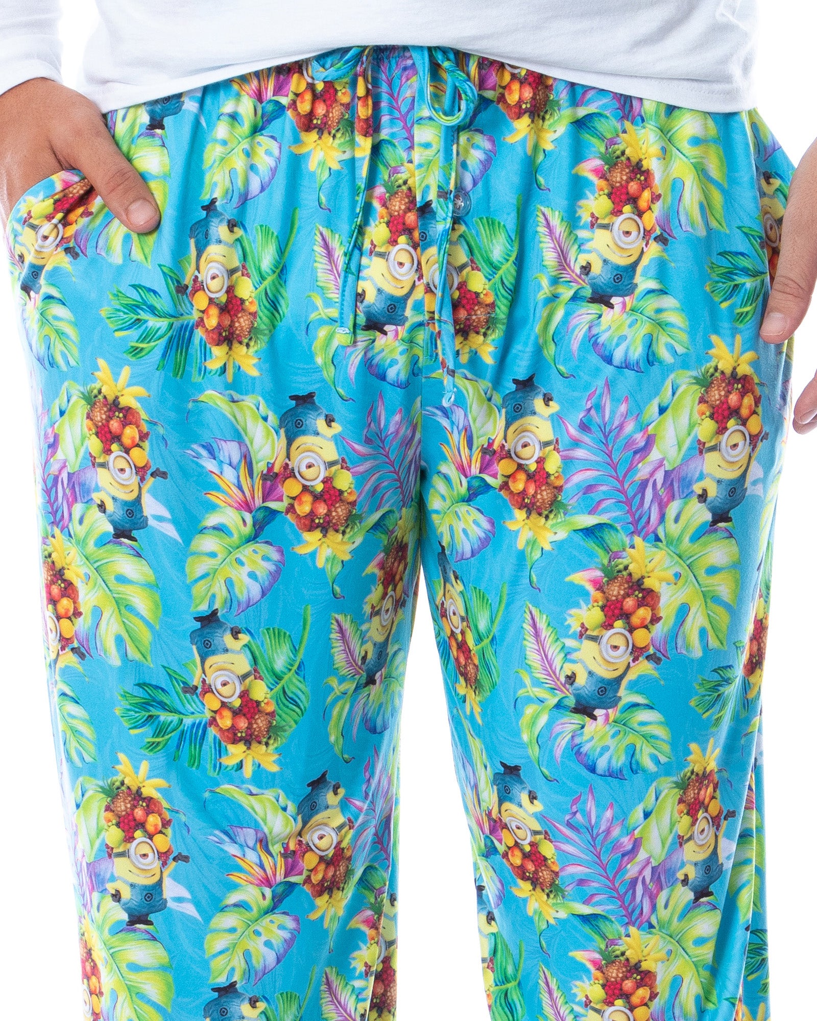 Despicable Me Mens' Minions Tropical Tossed Print Sleep Pajama Pants