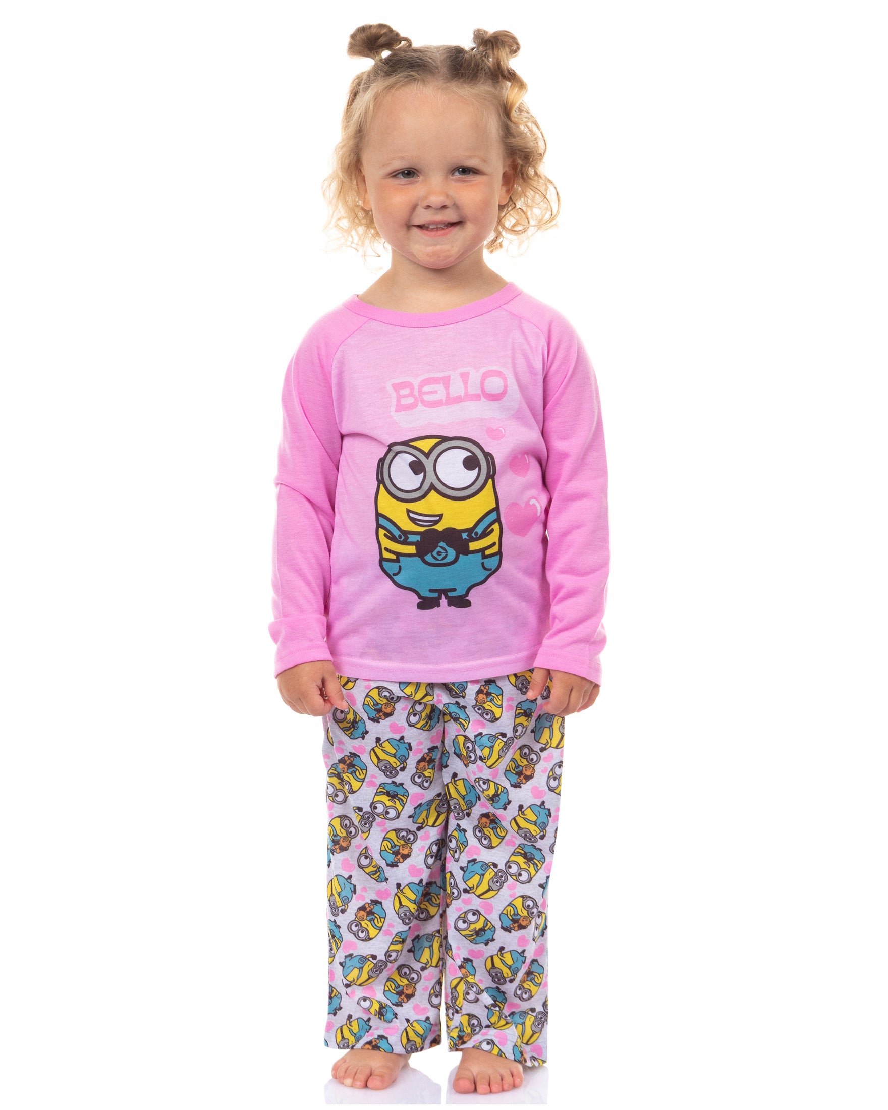 Despicable Me Toddler Girls' Minions Chibi Bello Raglan Sleep Pajama Set (2T)