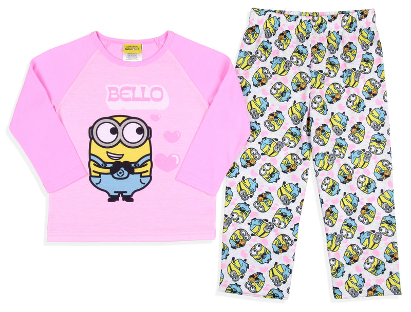 Despicable Me Toddler Girls' Minions Chibi Bello Raglan Sleep Pajama Set