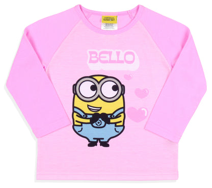 Despicable Me Toddler Girls' Minions Chibi Bello Raglan Sleep Pajama Set (2T)