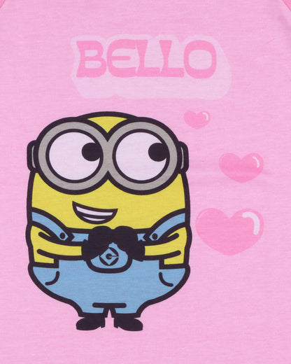 Despicable Me Girls' Minions Chibi Bello Raglan Sleep Pajama Set